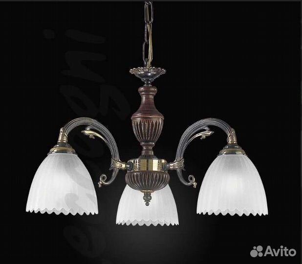 Люстра Reccagni Angelo. Латунь.дерево