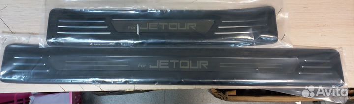 Накладки на пороги Jetour Traveller T2 / Джетур Тревелер T2 2023-2025 г.в black