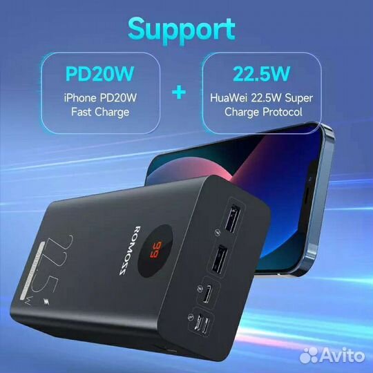 Romoss zews 40000 mAh 22,5 W (новые)