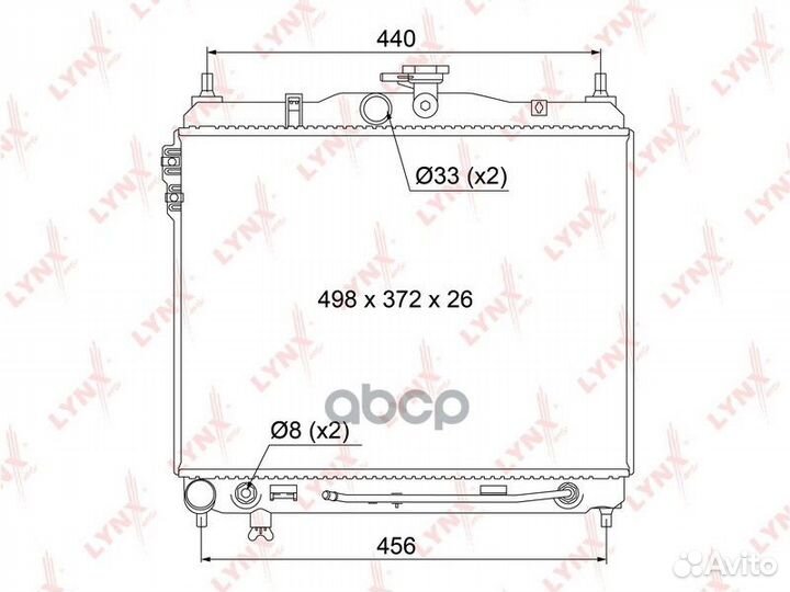 Радиатор охлаждения паяный AT RB1059 lynxauto