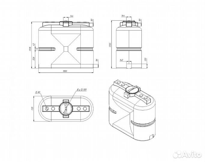 Бочка пластиковая емкость пластиковая 1000 л