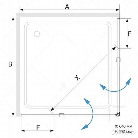 Душ. уголок RGW 100x100 Черный 06323300-14