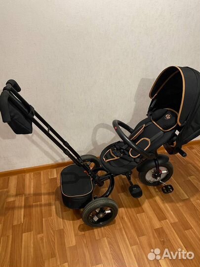 Велосипед-коляска с родительской ручкой