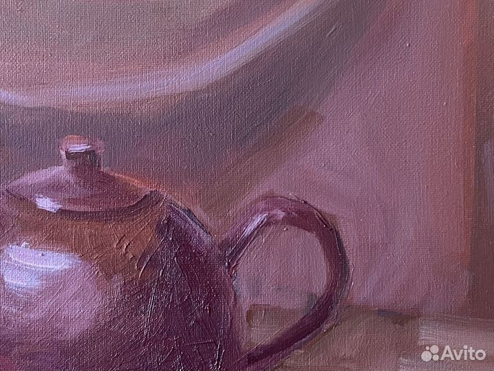 Картина маслом на холсте розовая