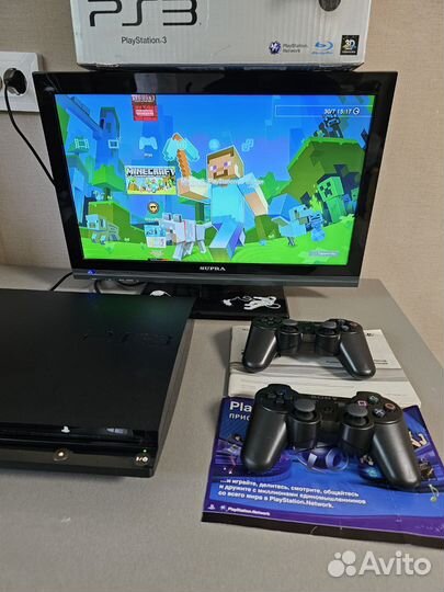 Sony Playstation 3 slim 750гб прошитая 60 игр