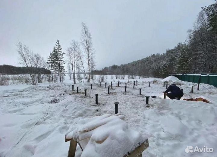 Винтовой фундамент установка
