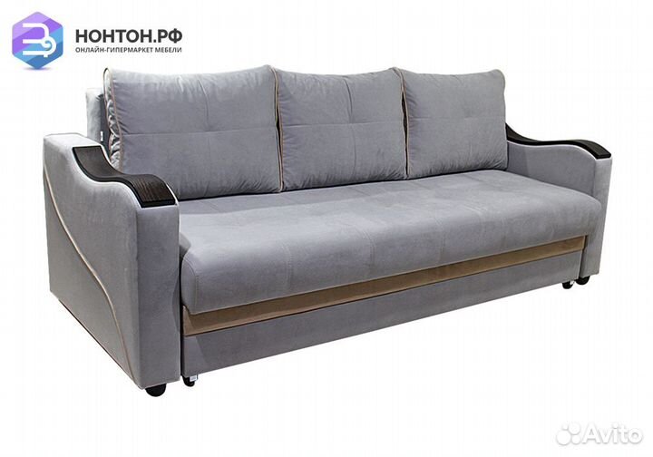 Диван еврокнижка Волна серый