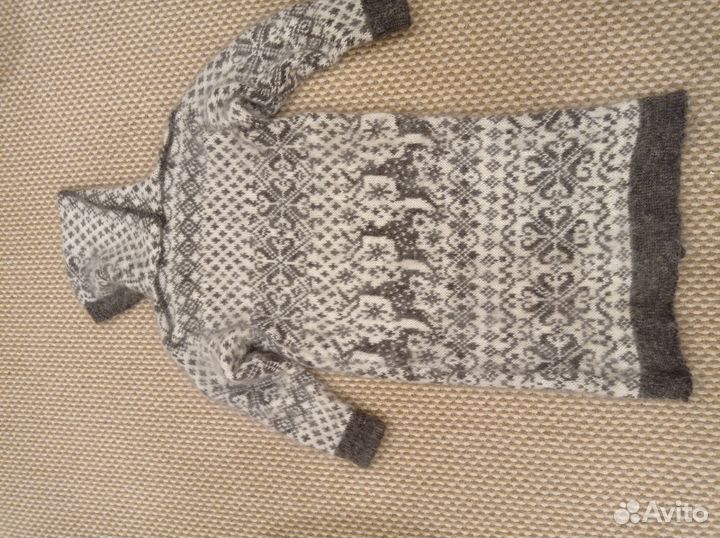 Пуховый длинный кардиган-пальто с капюшоном