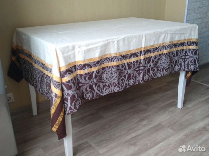 Скатерть на стол белая и цветная, хлопок Cleanelly