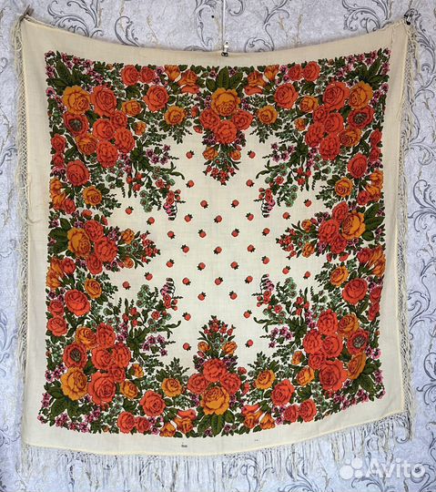 Женский Платок Цветы Хлопок 150х145 9