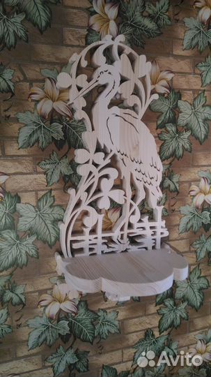 Резные полочки Цапля и Журавль