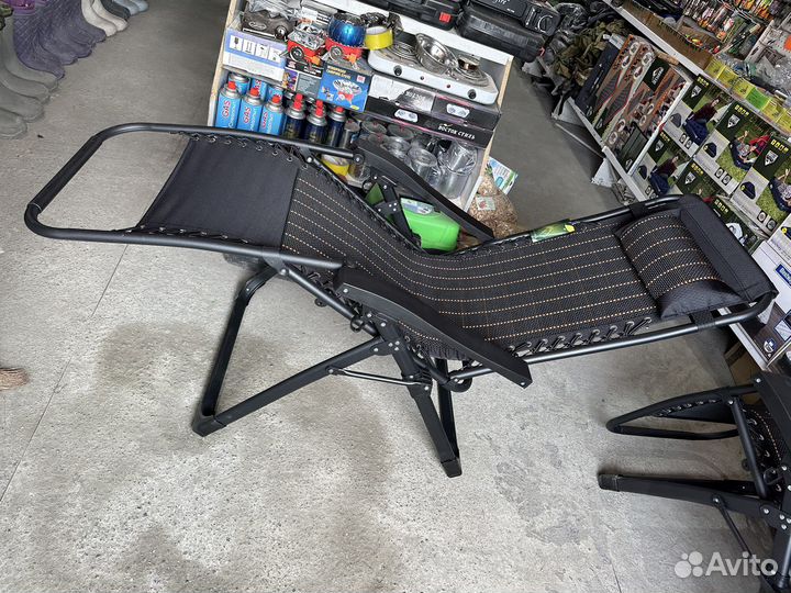 Кресло шезлонг усиленный для отдыха 150кг