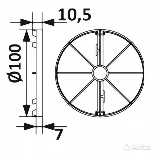 Клапан обратный вентиляционный d100мм