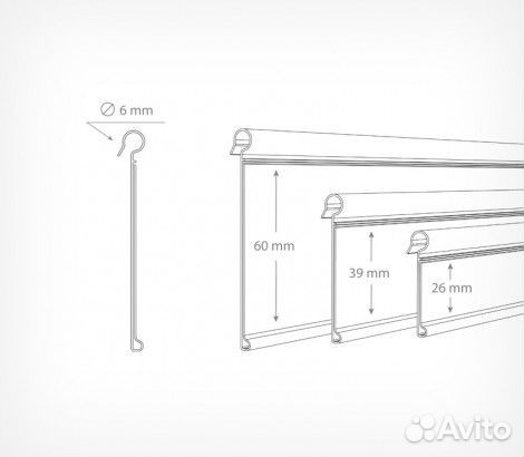 Ценникодержатель на корзины DRA39 d-1250мм, прозр