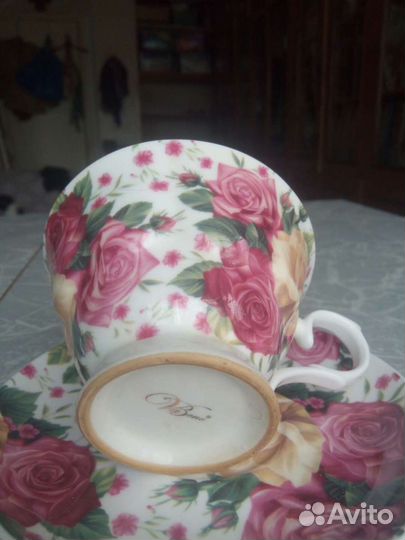 Чашка с блюдцем фарфор