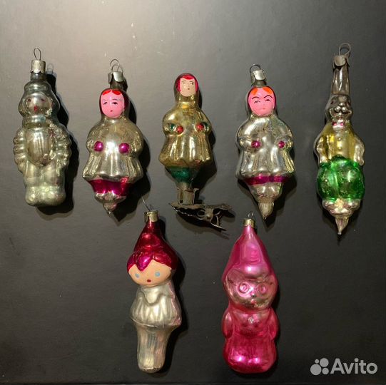 Елочные игрушки СССР Морозко Сова Филин Чиполлино