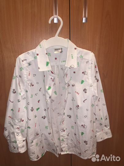 Новогодняя рубашка для мальчика 104