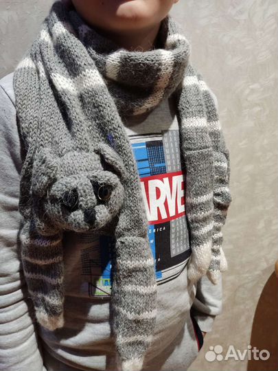 Шарф котик и шапочка ручной работы