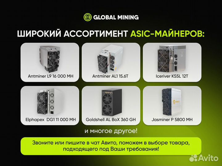 Jasminer P 5800 Mh/s с гтд РФ