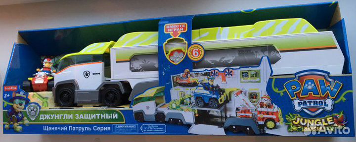 Большой автовоз Джунгли с Райдером на мотоцикле