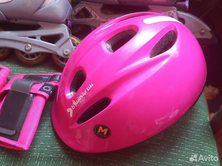 Роликовые коньки Fila 29-32 р,шлем, чехол, защита