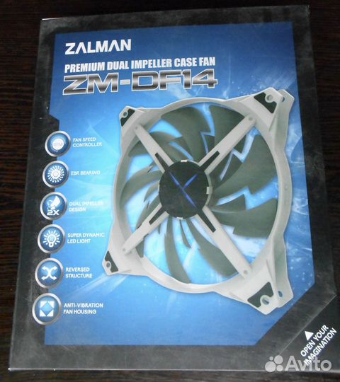 Вентилятор для корпуса Zalman ZM-DF14 LED Blue