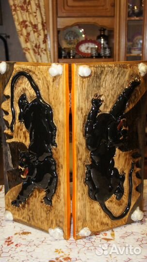 Нарды ручной работы пантера