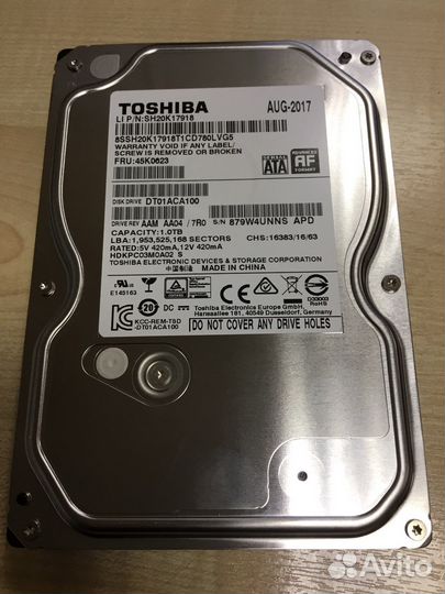 HDD Toshiba dt01aca100 1Tb
