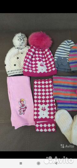 Шапки, шарфы пакетом 3-5 лет