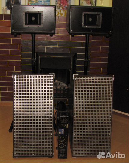 Колонки FA 2100W 4шт Рупоры Сабы Усилитель Стойки