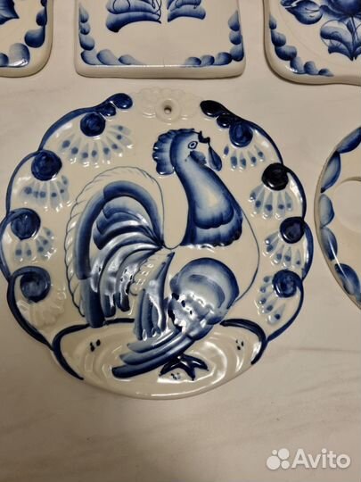 Подставки, доски декор Гжель