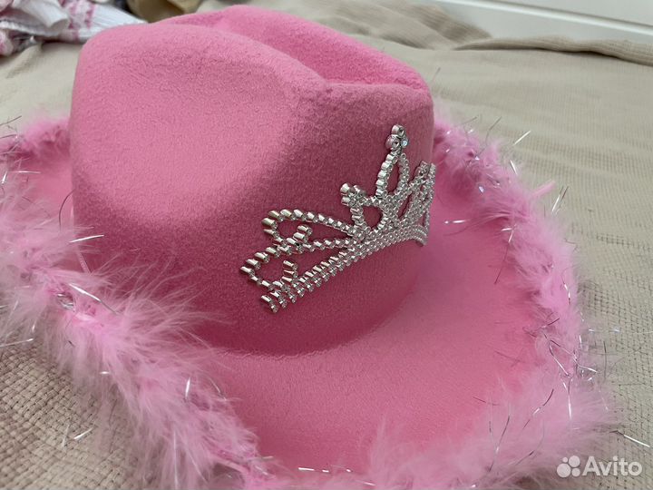 Ковбойская шляпа розовая женская декоративная