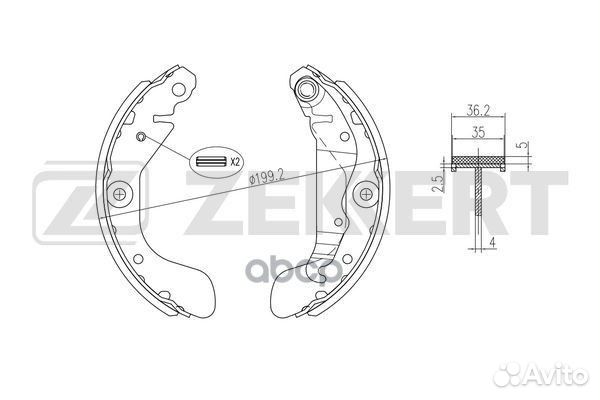 Колодки торм. бараб. задн. Chevrolet Aveo (T300