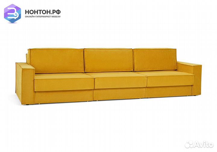 Диван еврокнижка трехместный Тревис желтый
