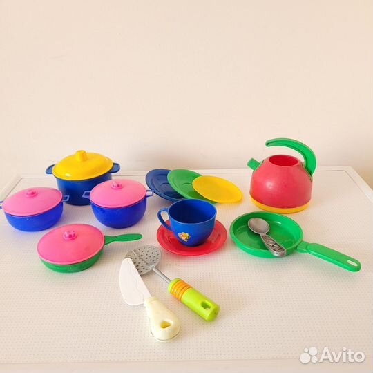 Набор детской посуды посудка цветная