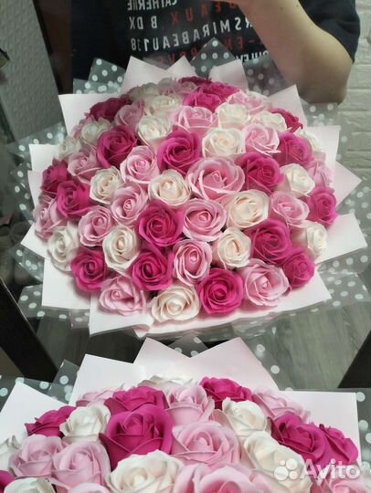 Букет из мыльных роз