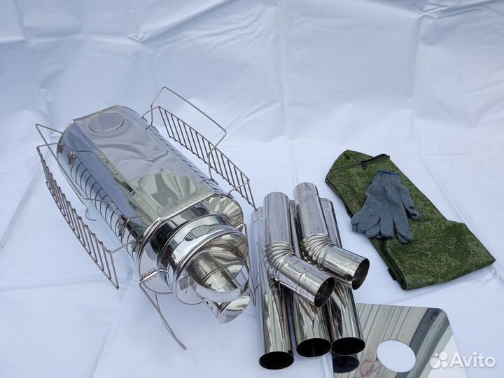 Печь походная Кабанчик на 15 литров с решетками