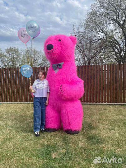 Розовый мишка гигант 2,6 Метра Поздравления