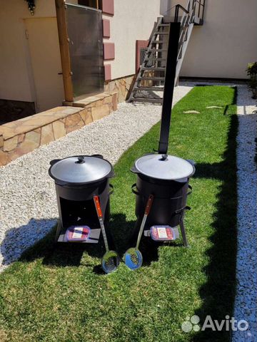 Казан с печкой и шумовка