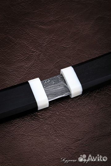 Нож Танто-2 дамаск ламинированный черный граб дере