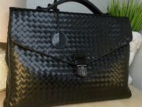 Кожаный портфель bottega veneta (плетение)