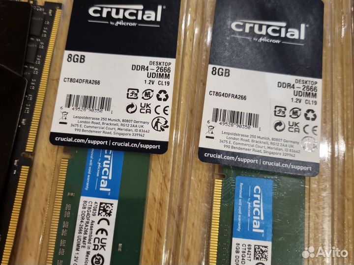 Оперативная память ddr4 8 и ddr3 4gb новые