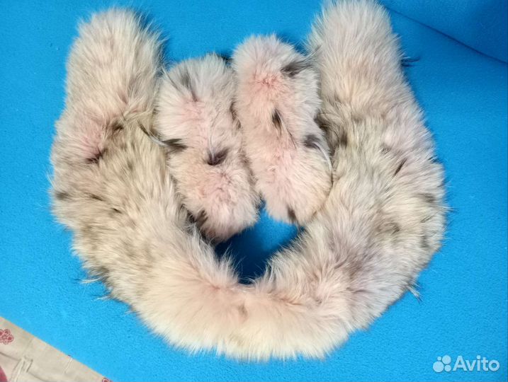 Воротник из натурального меха енота