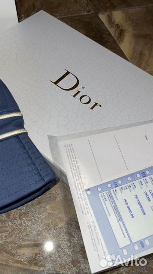 Панама dior унисекс синяя и белая в наличии