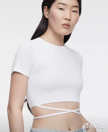 Кроп топ befree размер S (42-44) бежевый