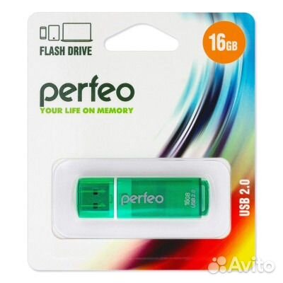 Флешка USB 16GB Perfeo зеленая