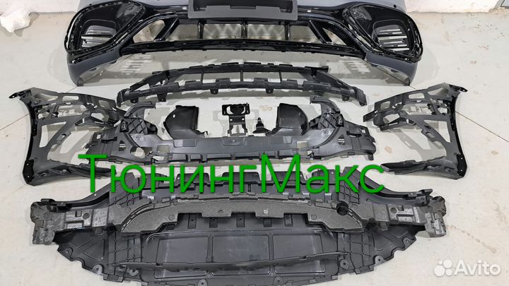 Передний бампер 63 AMG Mercedes S-klass W223 Black