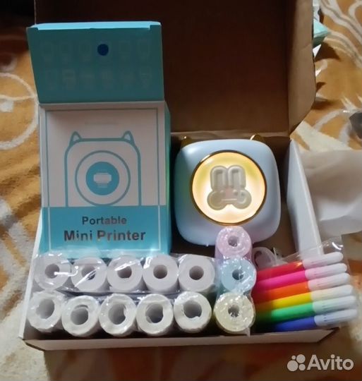 Новый Набор минипринтер+13рулонов бумаги+фломики