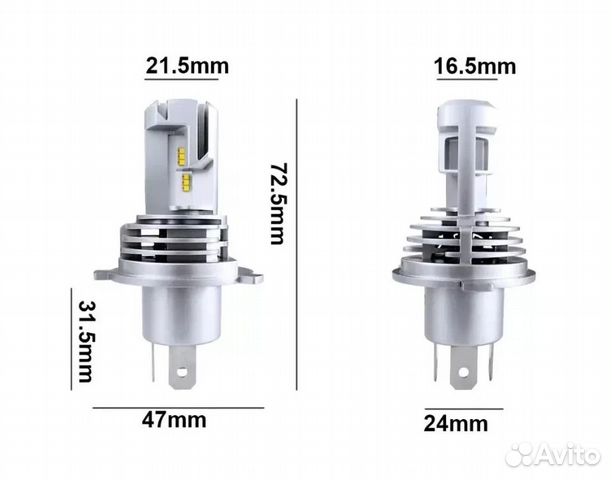 Лампы светодиодные LED M3 цоколь H4 55W
