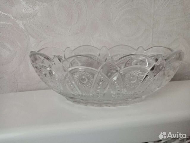 Хрустальная ваза ладья СССР